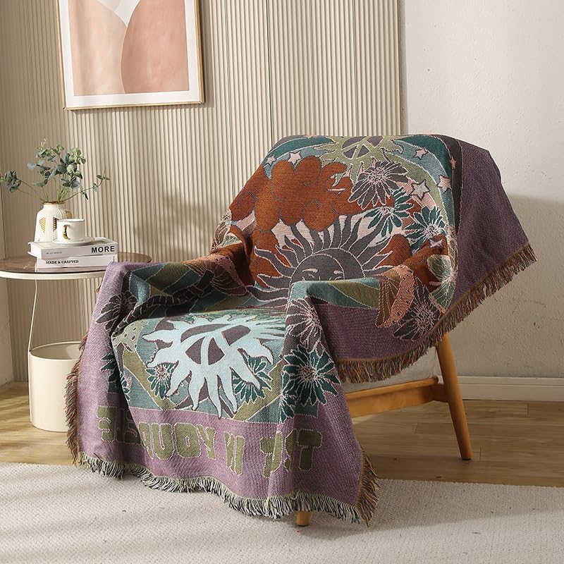 Shesyuki Southwest – Manta decorativa bohemia azteca para sofá, silla, sofá, cama, al aire libre, playa, viajes, 51 x 63 pulgadas