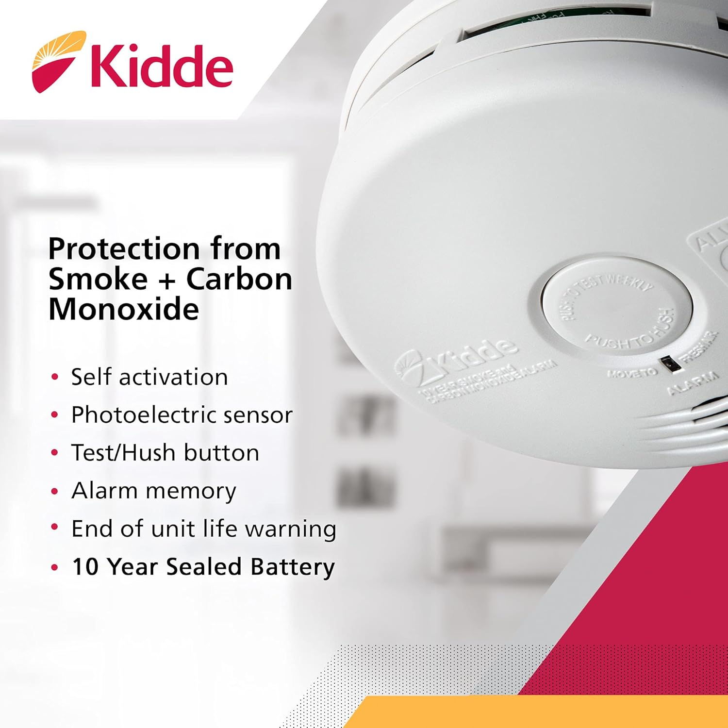 Kidde Detector de humo y monóxido de carbono y extintor de incendios, paquete de 2