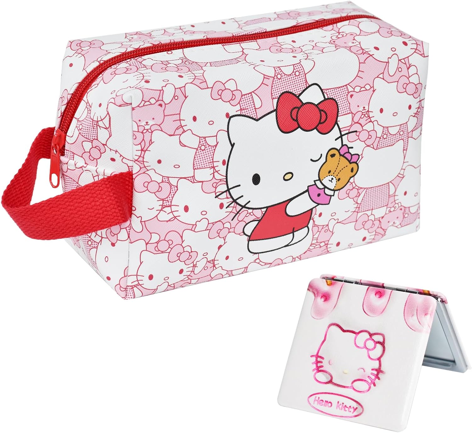 Bolsa de cosméticos de viaje, bolsa de cosméticos de dibujos animados de gran capacidad, bolsa de maquillaje con cremallera, bolsa de aseo de viaje