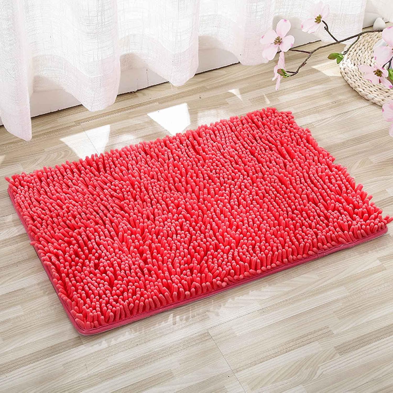 Alfombras de baño de 24 x 16 pulgadas, suaves, antideslizantes, absorbentes, de secado rápido, alfombra de baño de felpilla esponjosa, lavable y
