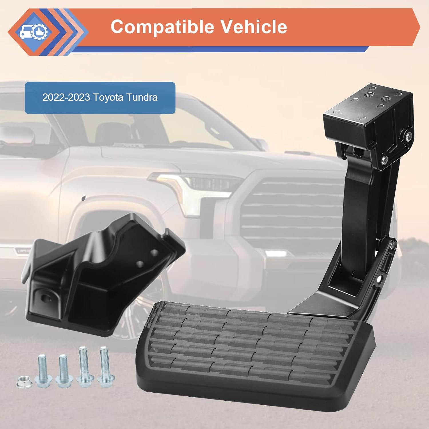 ZONFANT Escalón de cama trasera, escalón retráctil para puerta trasera compatible con Toyota Tundra 2022-2023, reemplazo #PTS30-34000