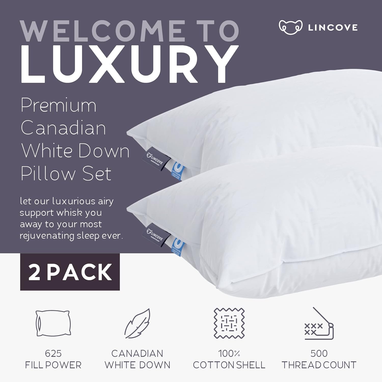 Lincove Paquete de mudanza Cloud Pillow – Queen Soft