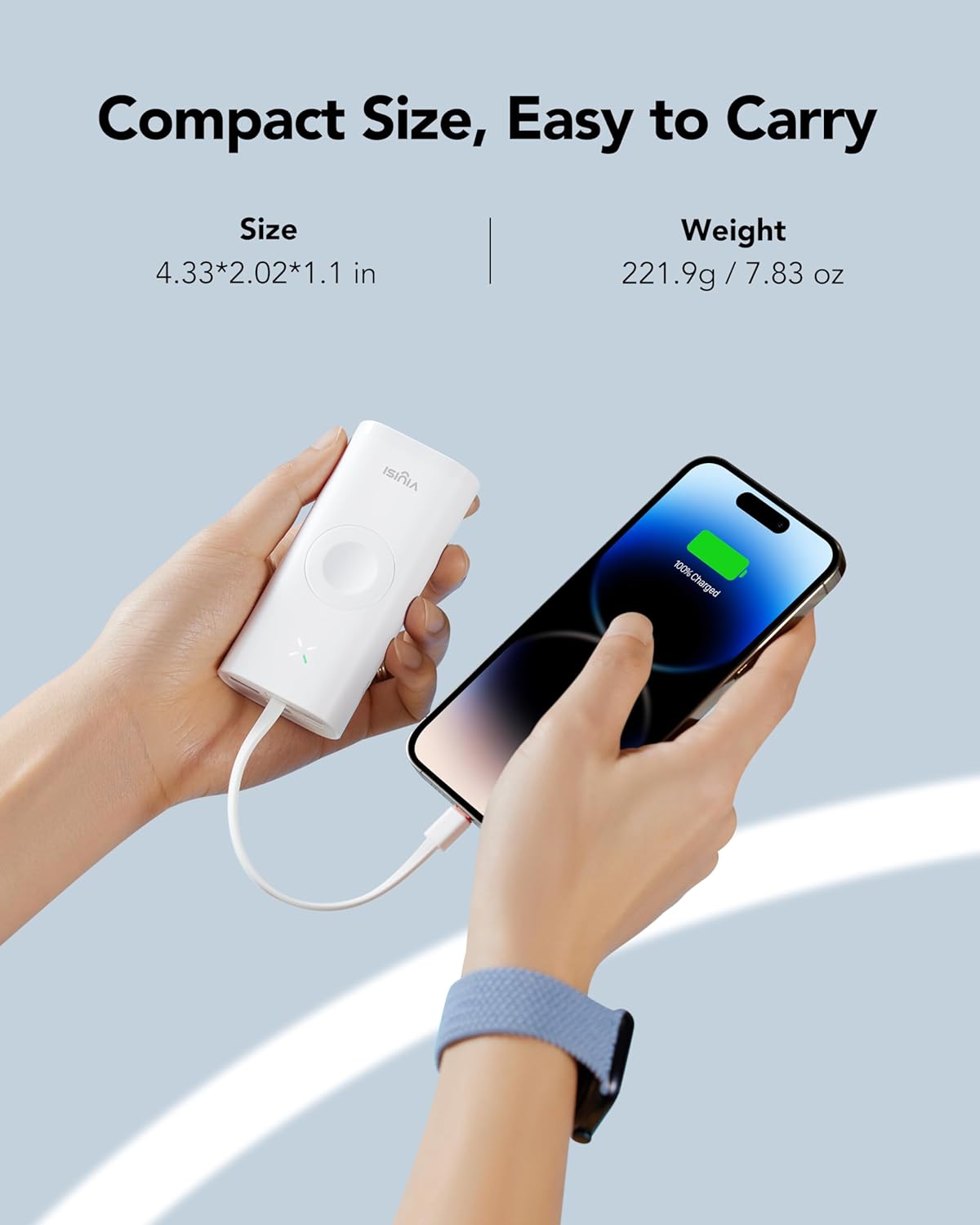 Cargador portátil para Apple Watch y iPhone, batería externa de 10000 mAh, 20 W PD de carga rápida, compatible con Apple Watch Series