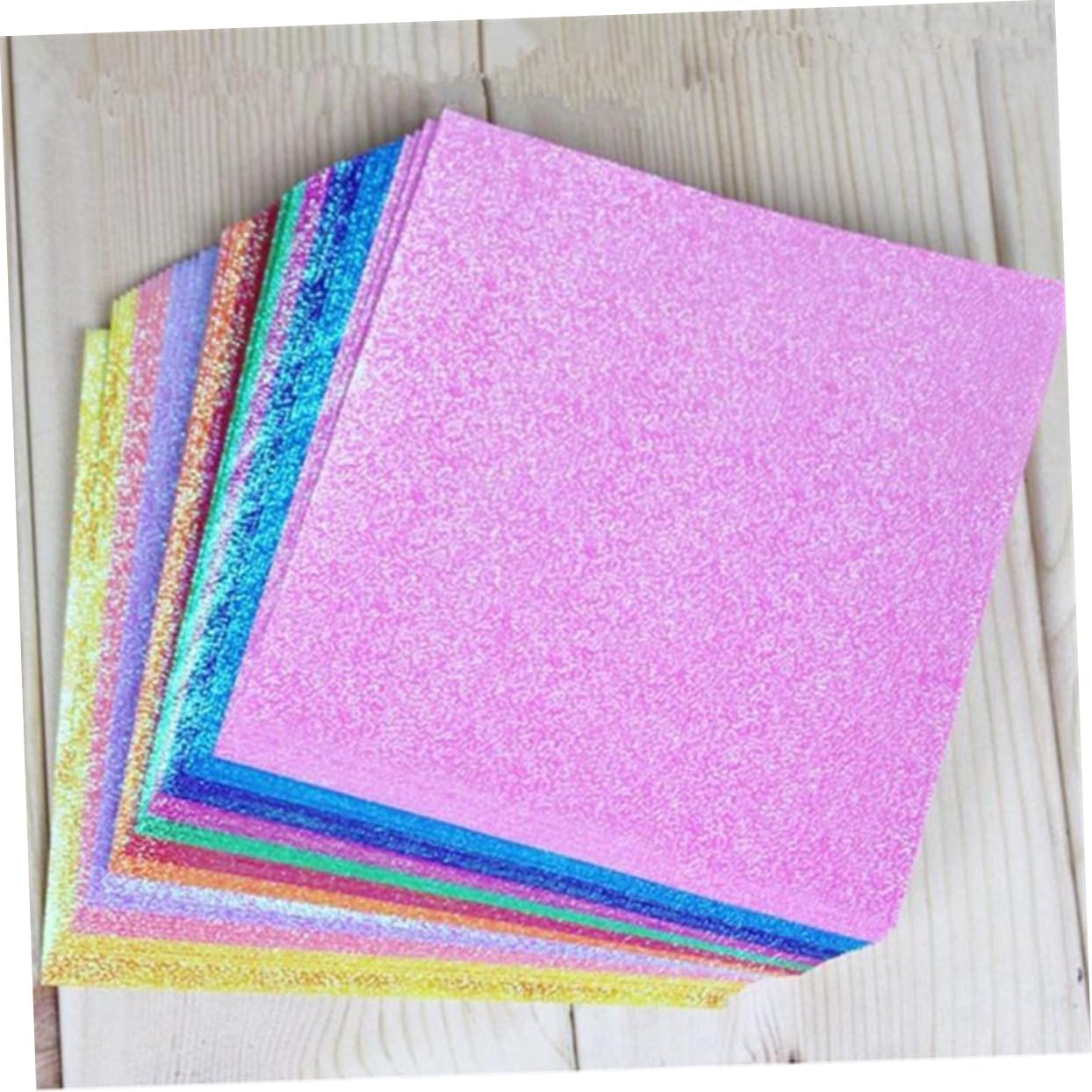 SEWACC 12 hojas de papel de origami de 6 x 6 pulgadas para papel de regalo con purpurina para niños, papel plegable metálico de origami brillante,