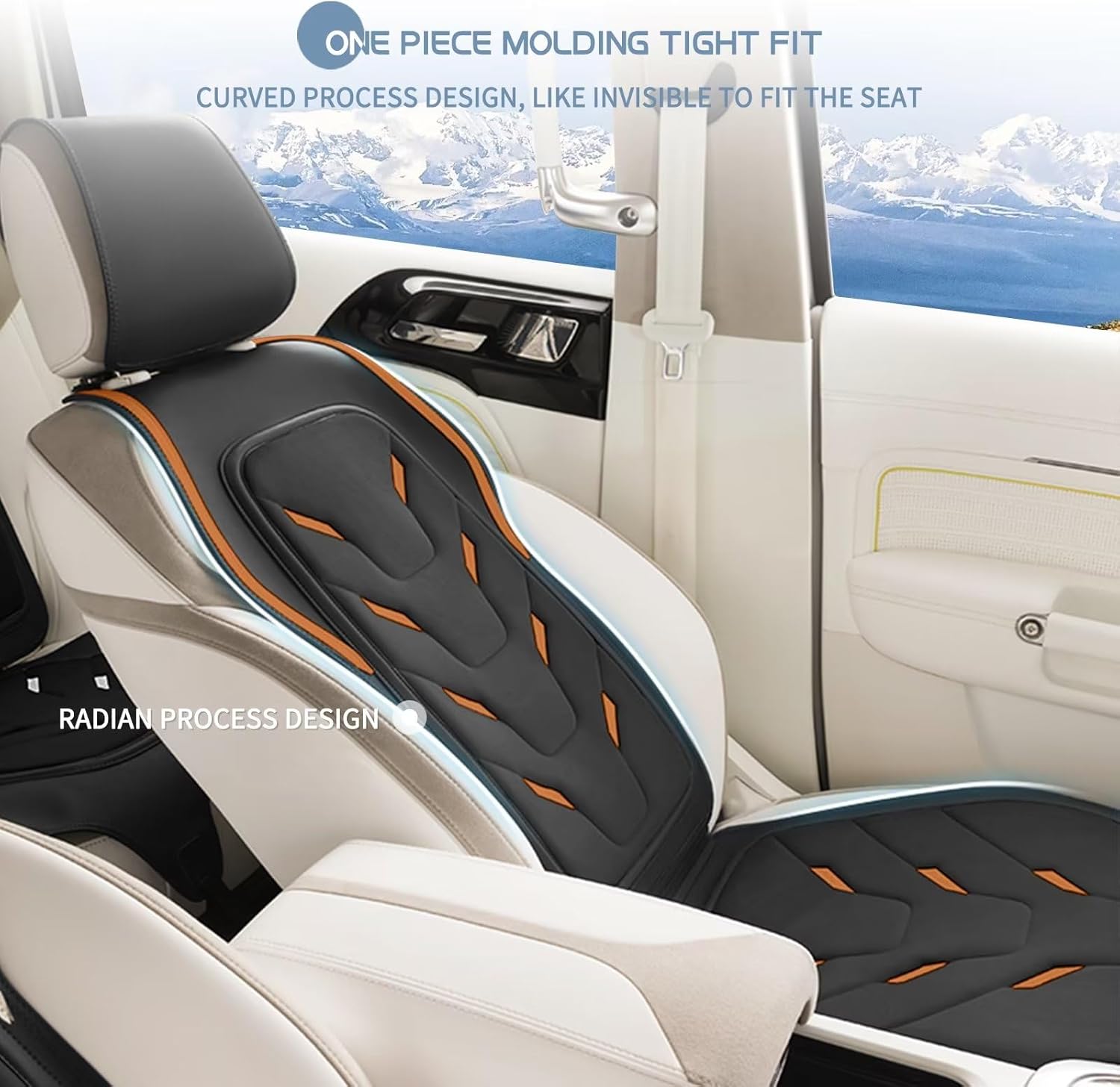 AOMSAZTO Cojín de asiento de automóvil para Mazda CX-9 2009-2021, funda de asiento delantero transpirable de lujo, impermeable, de piel sintética,