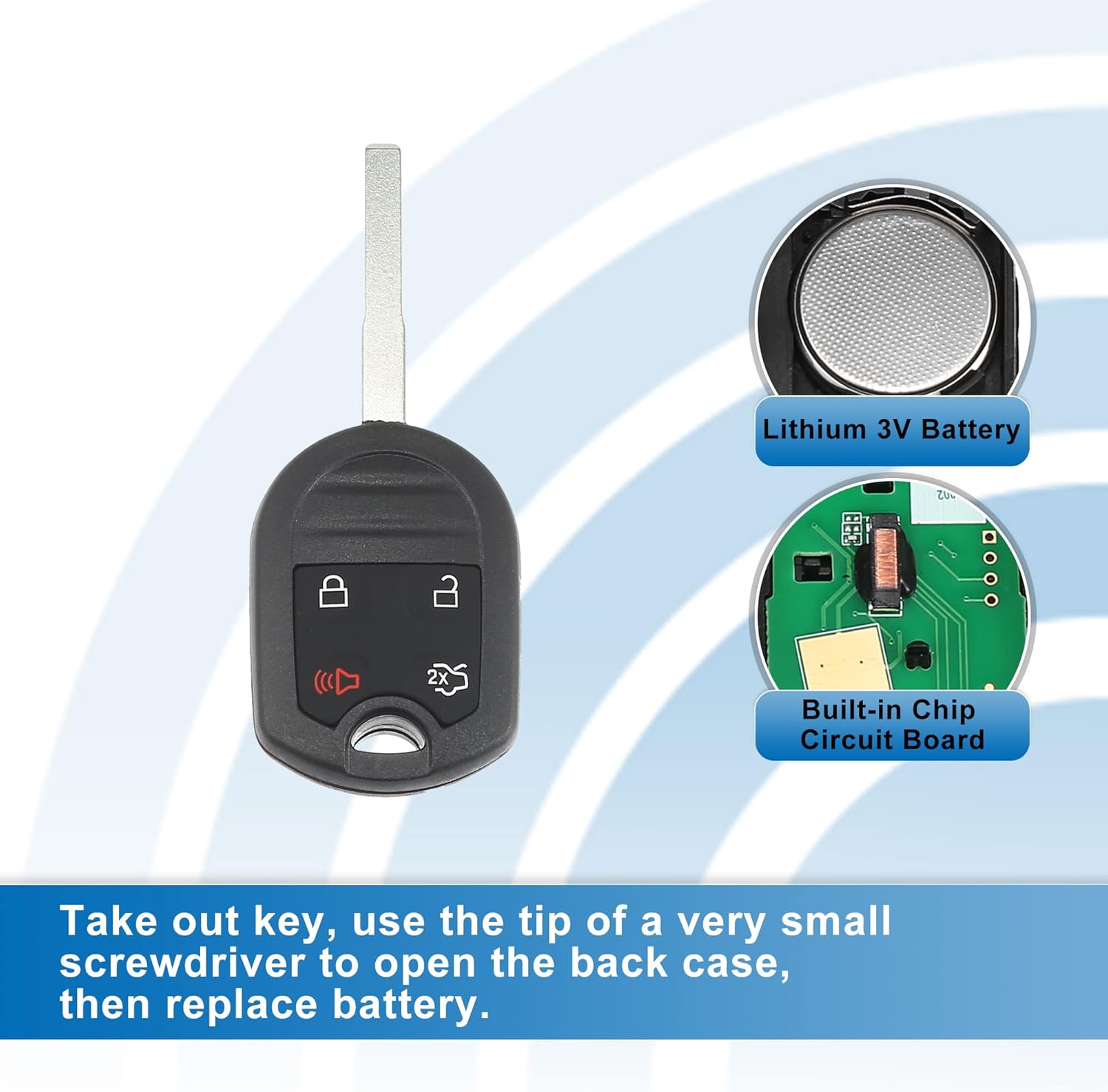 X AUTOHAUX 2 unids 315MHz CWTWB1U793 reemplazo sin llave entrada remoto llavero coche para Ford Fiesta 2015 2016 2017 2018 2019 chip 63 80 4 botón