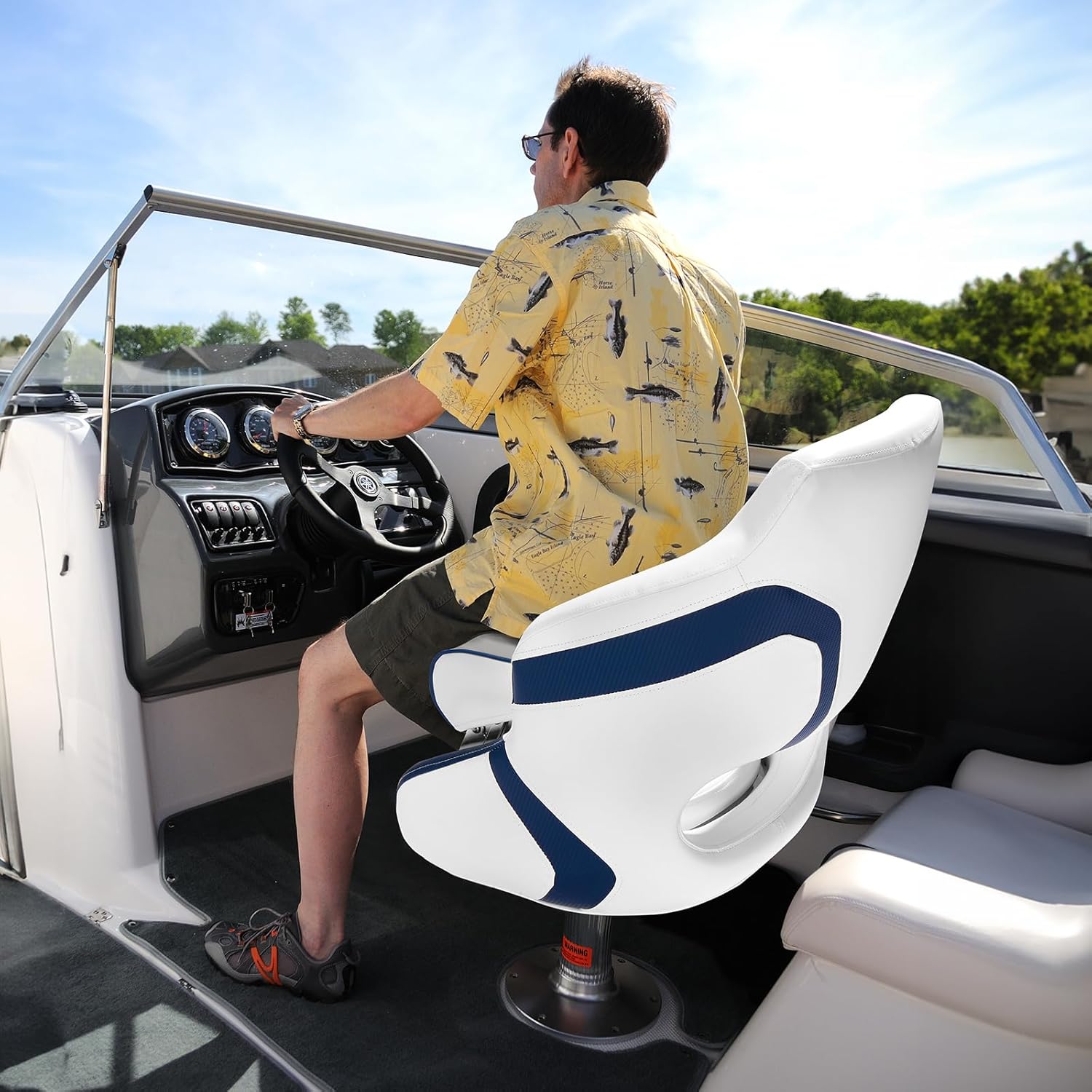 PEXMOR Asiento de barco abatible deportivo de alta calidad con funda de asiento de barco, impermeable, bisagras de aluminio, tornillos de acero