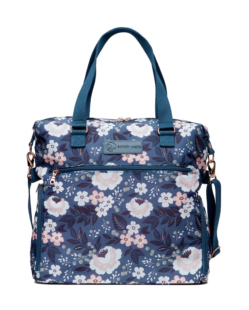 Sarah Wells Lizzy – Bolsa para extractor de leche, compatible con Spectra, Medela y más, bolsillo aislante para enfriar (color floral Le)