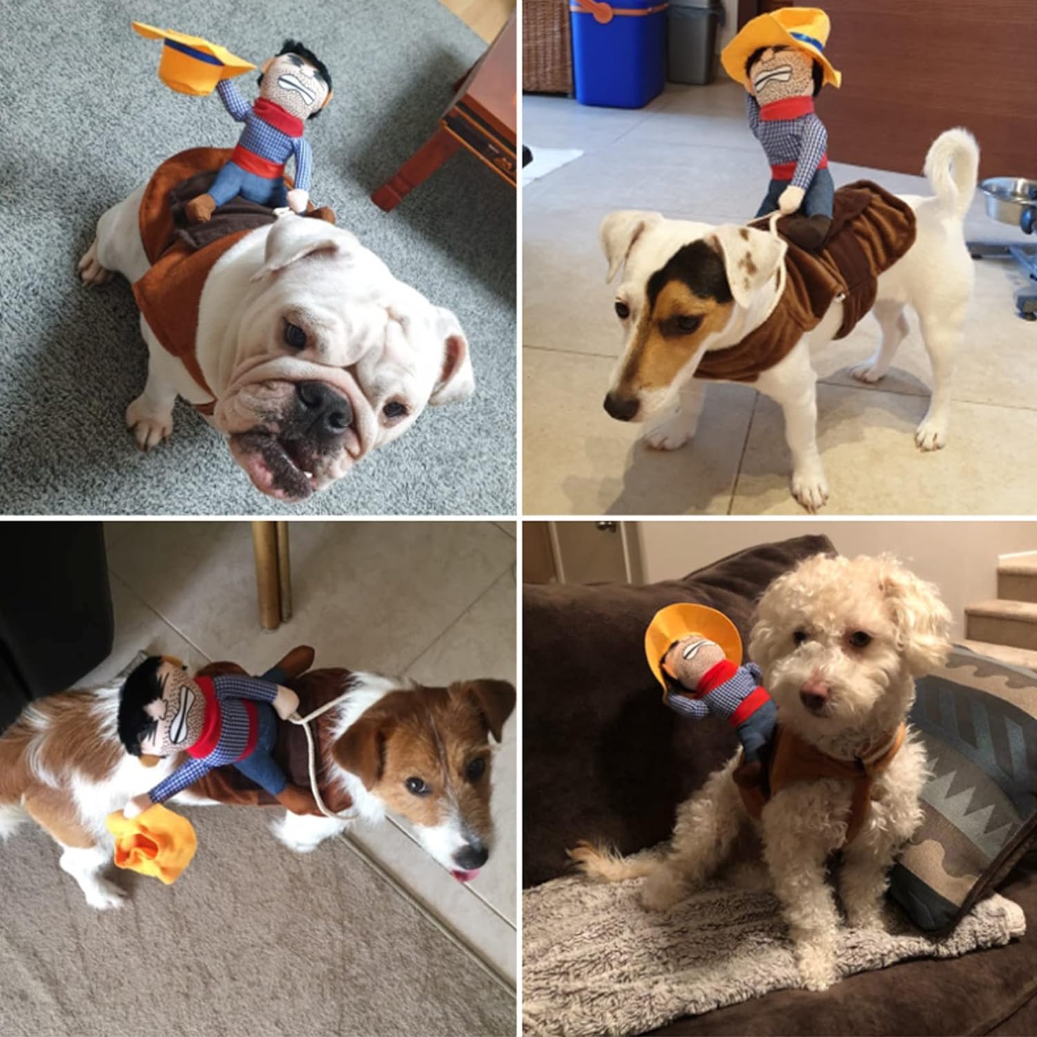 iSmarten Disfraz de vaquero para perro, disfraz de caballero estilo muñeca, sombrero de Halloween, disfraz de mascota (XL)