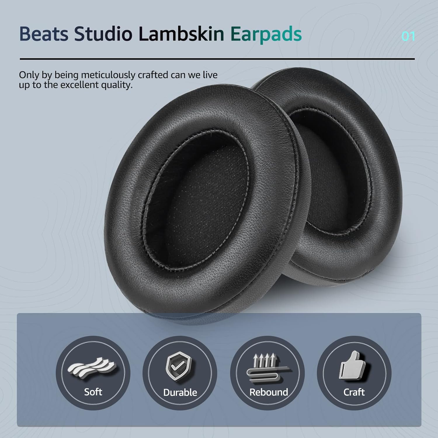 Wzsipod Studio 3 Almohadillas de repuesto para auriculares inalámbricos Beats, compatibles con Beats Studio 2 con cable, no compatible con Solo 32,
