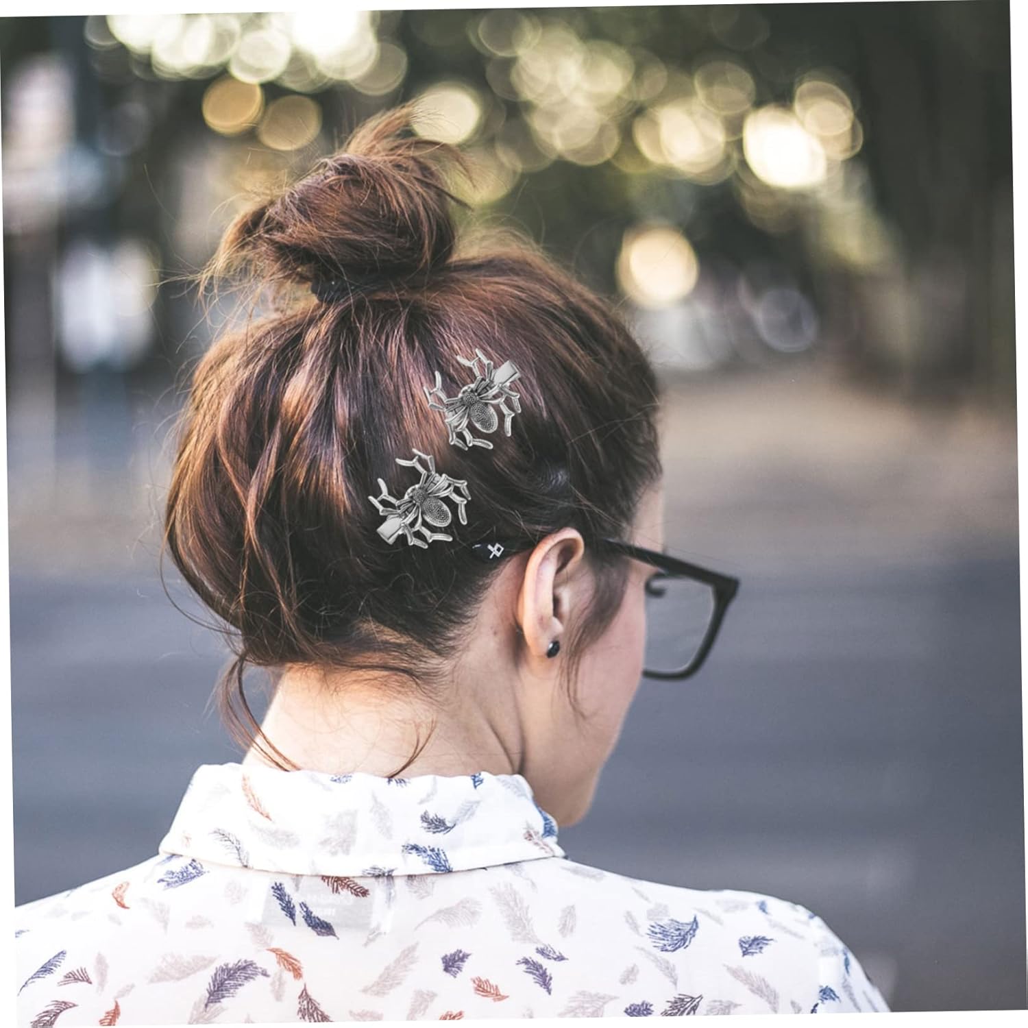NOLITOY 4 pinzas para el pelo de araña oscura, diadema de araña, pinzas de metal para el cabello para mujeres, horquilla de Halloween, pinzas para