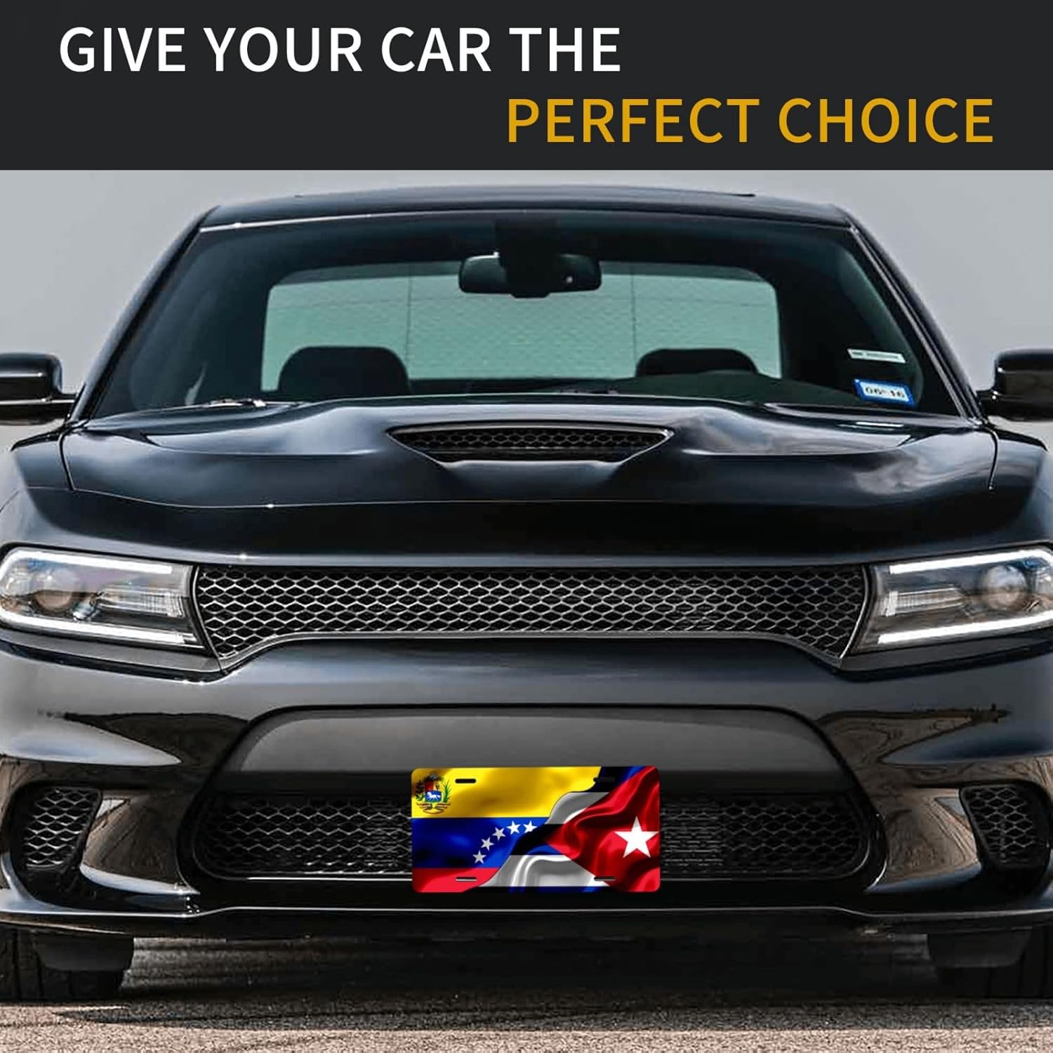 Placas de matrícula de bandera cubana de Venezuela y Cuba para la parte delantera del automóvil, etiqueta de aluminio de metal de 6 x 12 pulgadas,