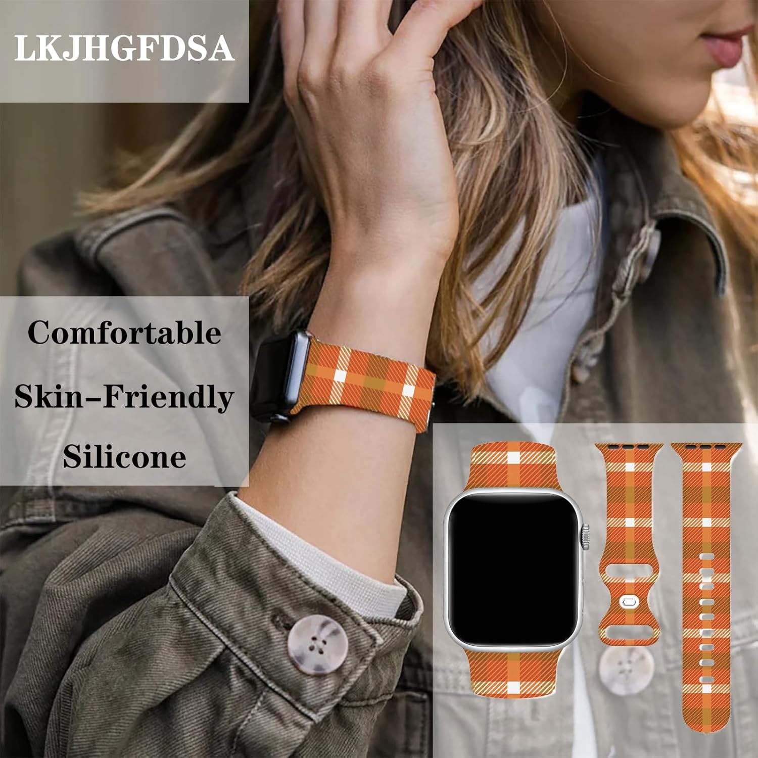 Correa de reloj de otoño compatible con Apple Watch de 1.496 in 1.575 in 1.614 in 1.654 in 1.732 in 1.772 in 1.929 in, correas de repuesto