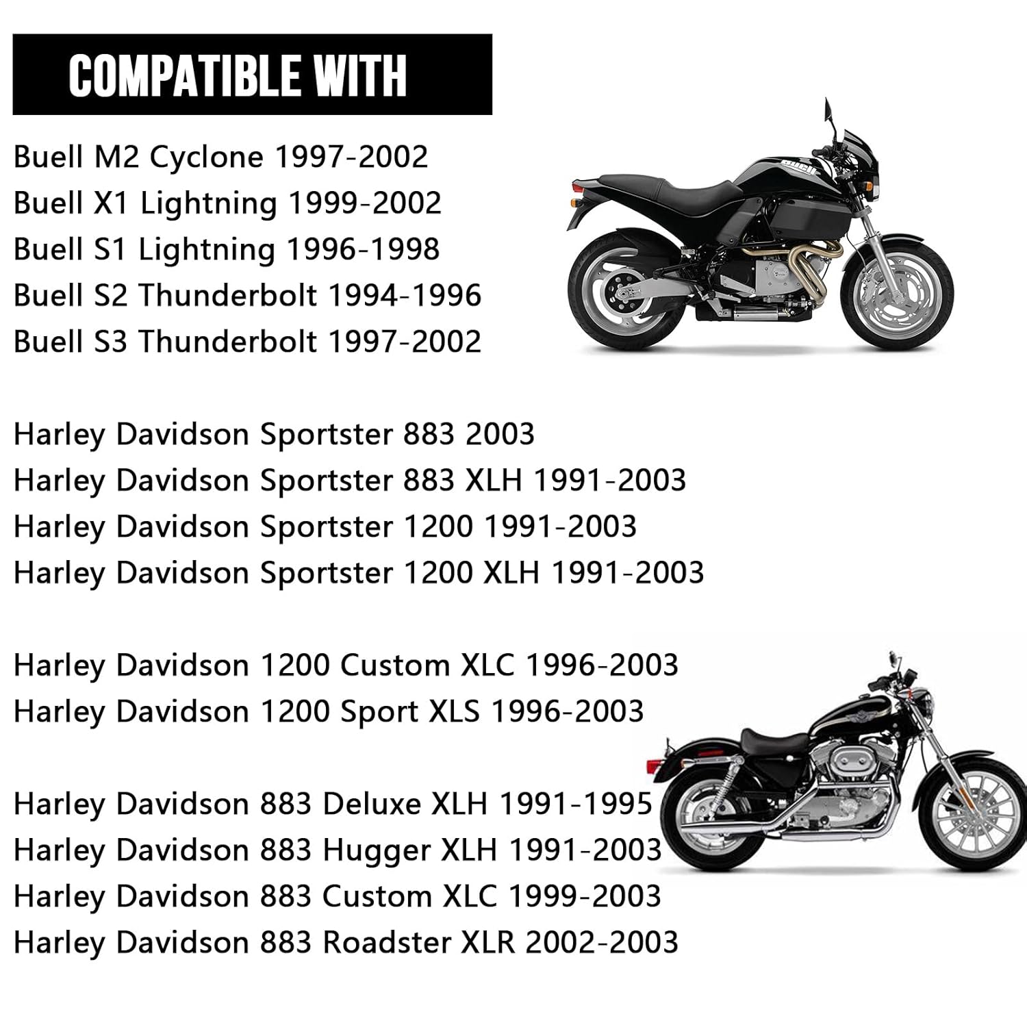 40022-91 Correa de transmisión trasera compatible con Harley Davidson Sportster 883 1200 Hugger XL XLH 1200C 883C 1200S 1991-2003 Reemplazar 58-420