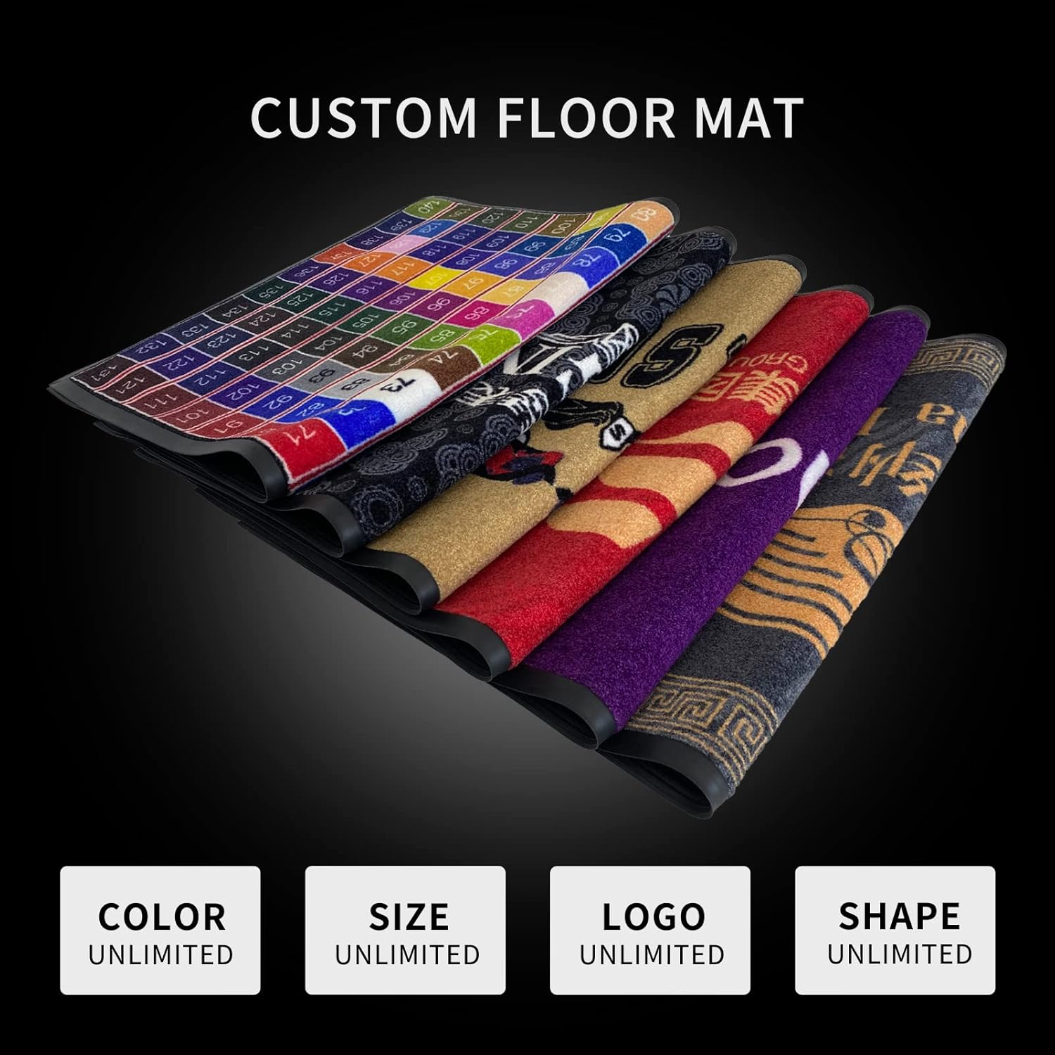 Tapete personalizado de grado comercial personalizado para puerta con parte trasera de goma para zapatos, alfombra de entrada para vestíbulos e