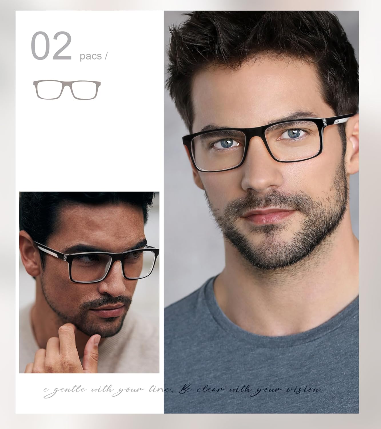 Missfive Paquete de 2 lentes de lectura bifocales ligeros para hombres, bloqueo de luz azul cercanolejano, lectores de bisagra de resorte de doble