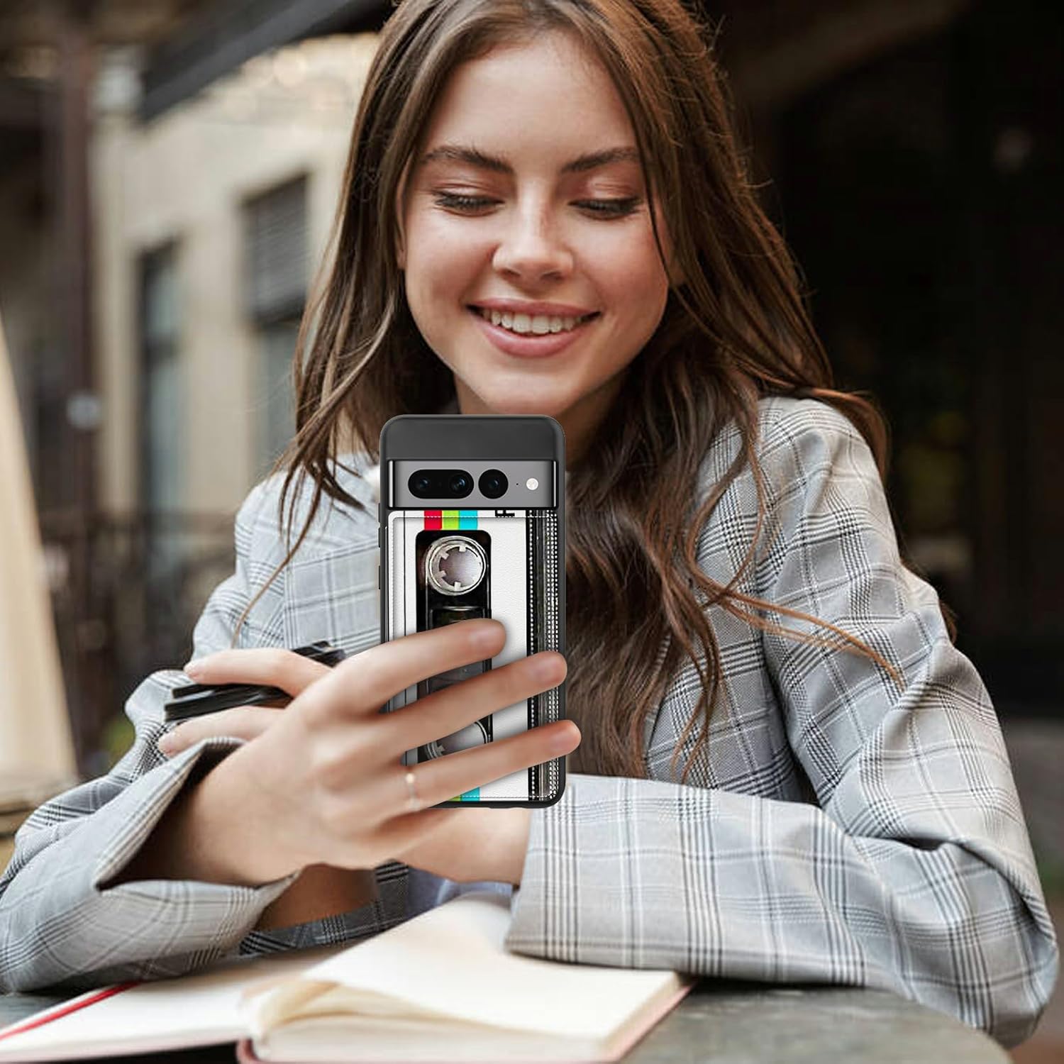 Funda para Google Pixel 7 Pro con ranura para tarjetero, funda de piel sintética, doble cierre magnético y cubierta duradera a prueba de golpes de