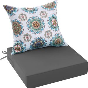 PrimePatio Juego de cojines para sillas de exterior para muebles de jardín, cojines de exterior para muebles de patio, 24 x 24 pulgadas, PrimePatio Juego de cojines para sillas de exterior para muebles de jardín, cojines de exterior para muebles de patio, 24 x 24 pulgadas,