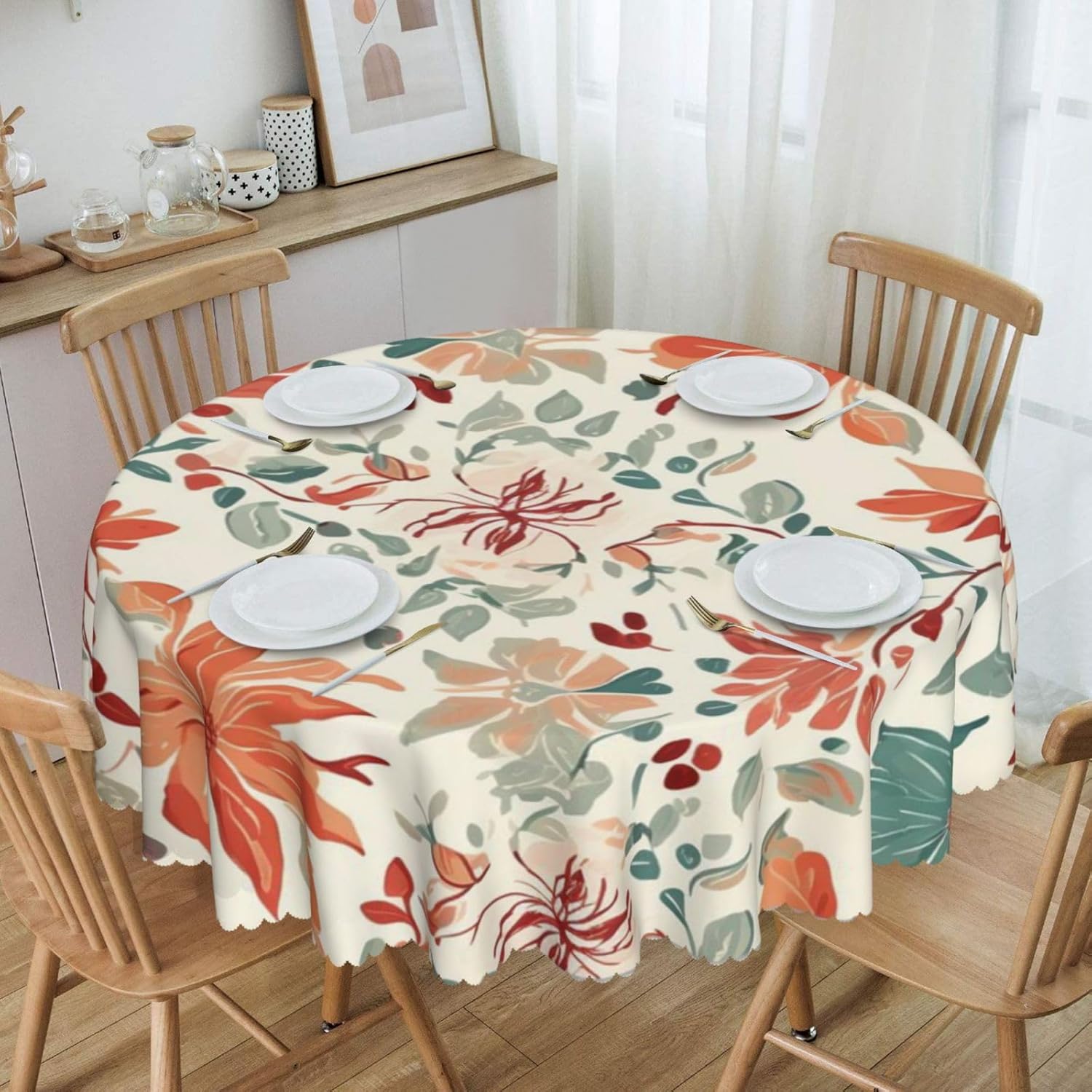 Mantel redondo de lujo de 60 pulgadas cena con estilo con nuestro exquisito y duradero lino, perfecto para uso diario y ocasiones especiales