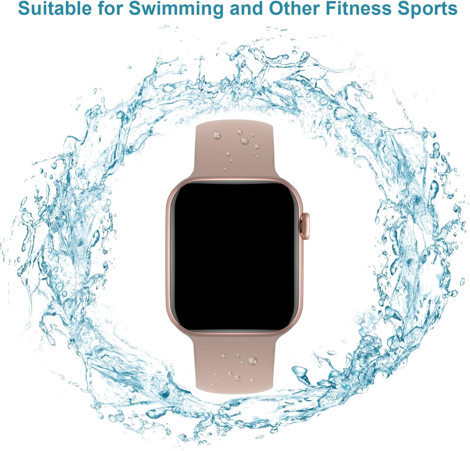 Paquete de 4 correas de silicona compatibles con Apple Watch de 1.496 pulgadas, 1.575 pulgadas, 1.614 pulgadas, 1.654 pulgadas, 1.732 pulgadas,