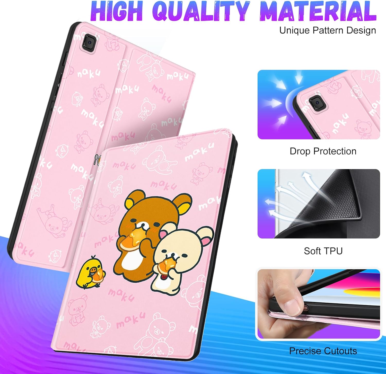 Besoar Funda para Galaxy Tab S6 Lite de 10.4 pulgadas 20202022 para niñas, niños, adolescentes, niños y mujeres, lindo diseño de dibujos animados