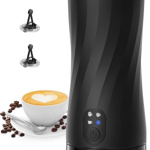 Symdral Espumador de leche, espumador de leche 4 en 1 y vaporizador, máquina automática de espuma fría y caliente y calentador de leche, con apagado Symdral Espumador de leche, espumador de leche 4 en 1 y vaporizador, máquina automática de espuma fría y caliente y calentador de leche, con apagado