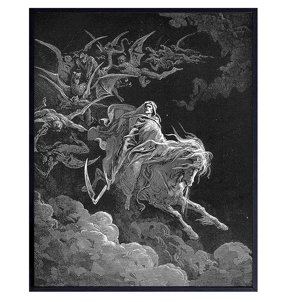 Grim Reaper Poster – Satanic Decor – Lucifer Merchandise – John Milton Paradise Lost – Hail Satan – Beelzebub – Gothic Home Decor – Goth Wall Decor