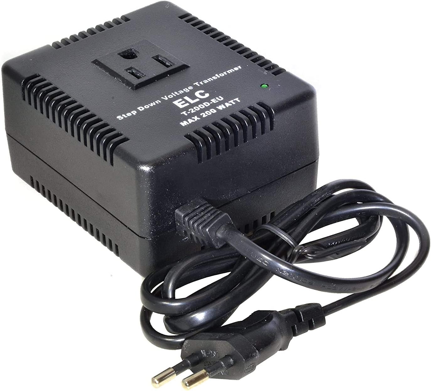 ELC Transformador convertidor de voltaje de 200 W, resistente, compacto, descendente, 220240 a 110120 voltios, peso ligero, viajes, para alisador de