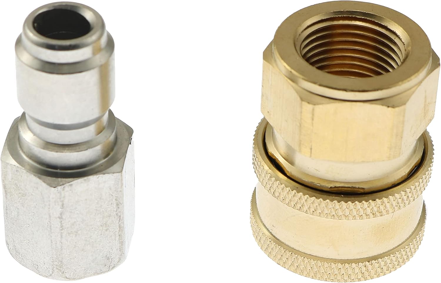 DZS Elec Adaptador para lavadora a presión, 2 unidades, 38 pulgadas, NPT de acero inoxidable, macho y hembra, kit de conector rápido 5000 PSI