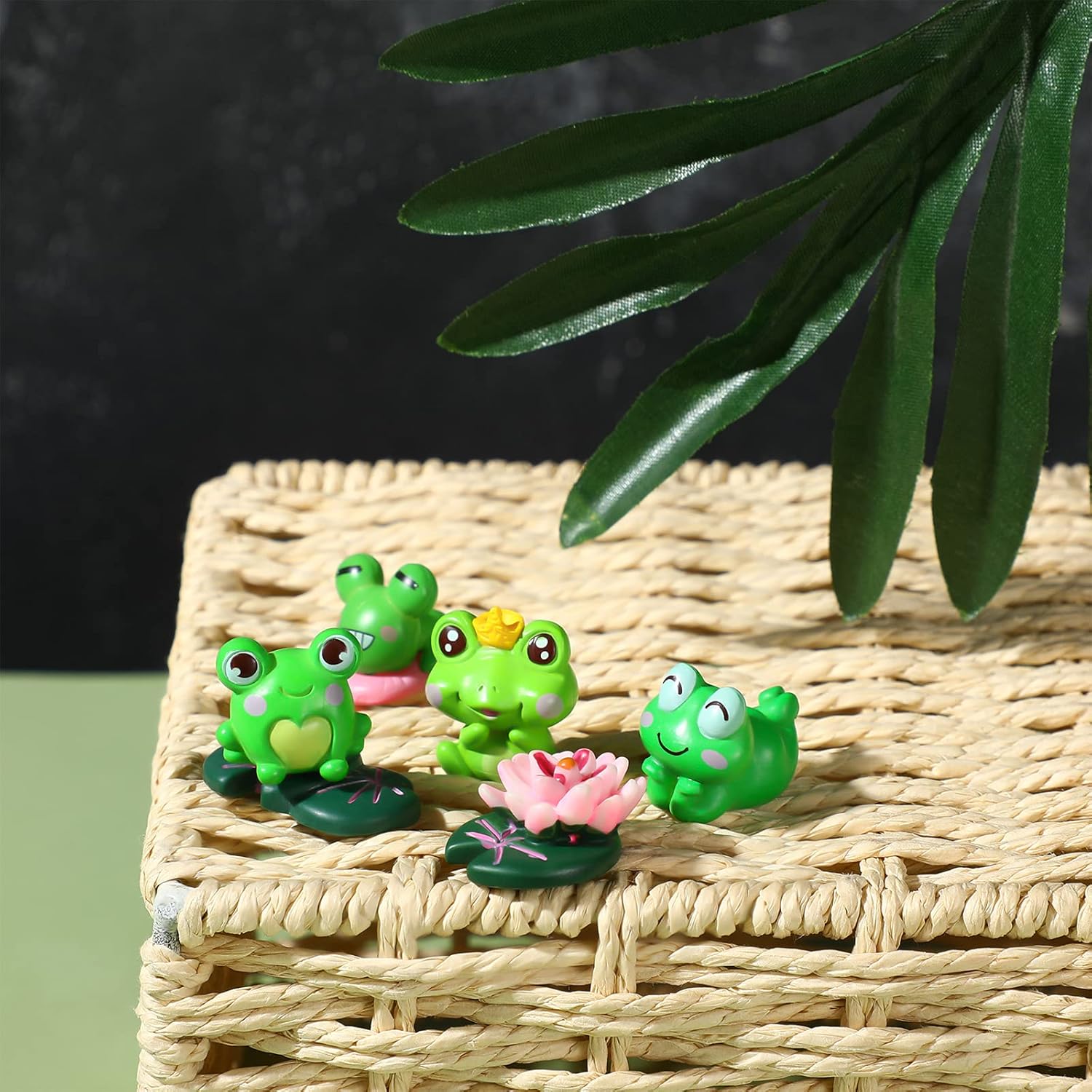 Jetec 22 piezas de figuras de animales para decoración de tartas, mini decoraciones de animales en miniatura, adornos para jardín, musgo, paisaje,