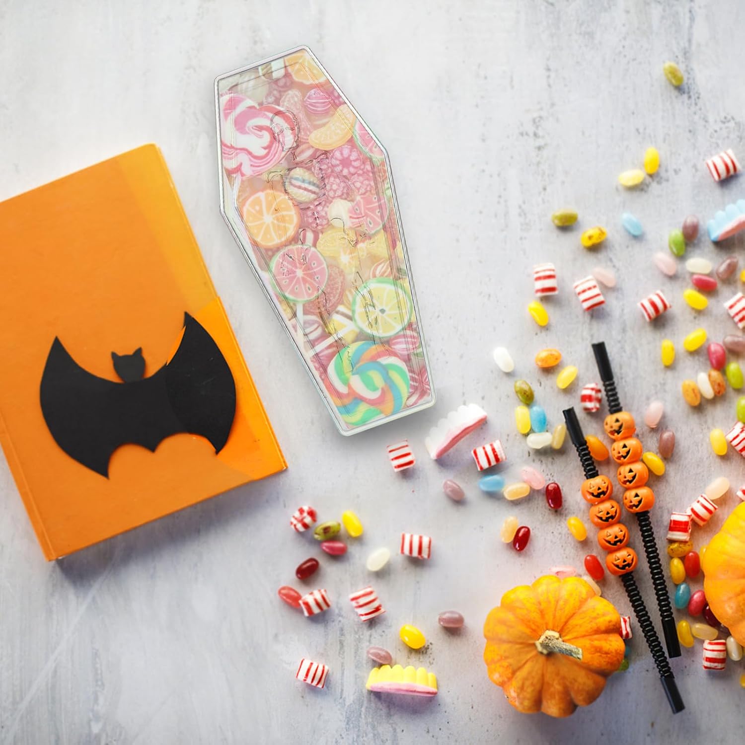 INOOMP Caja de dulces de ataúd de Halloween, caja de joyería transparente con tapa, decoración gótica del hogar para fiesta