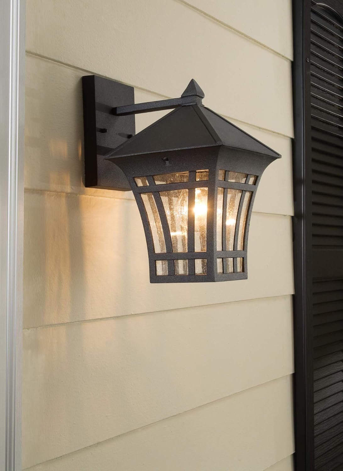 Sea Gull Lighting 88131-12 Herrington – Farol exterior de pared para exteriores, uno – ligero, negro
