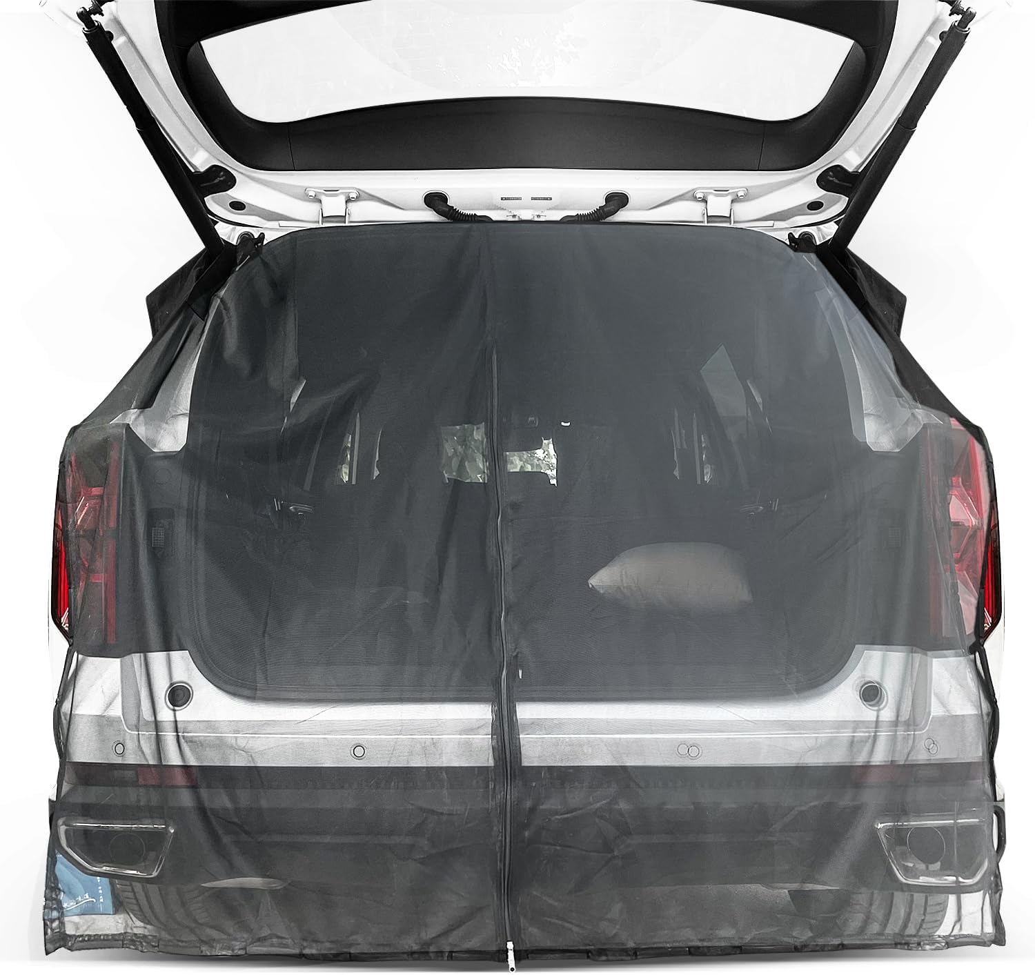 Parasol de camping para automóvil, tienda de campaña para puerta trasera, mosquitera, accesorios magnéticos para acampar (63 x 59)