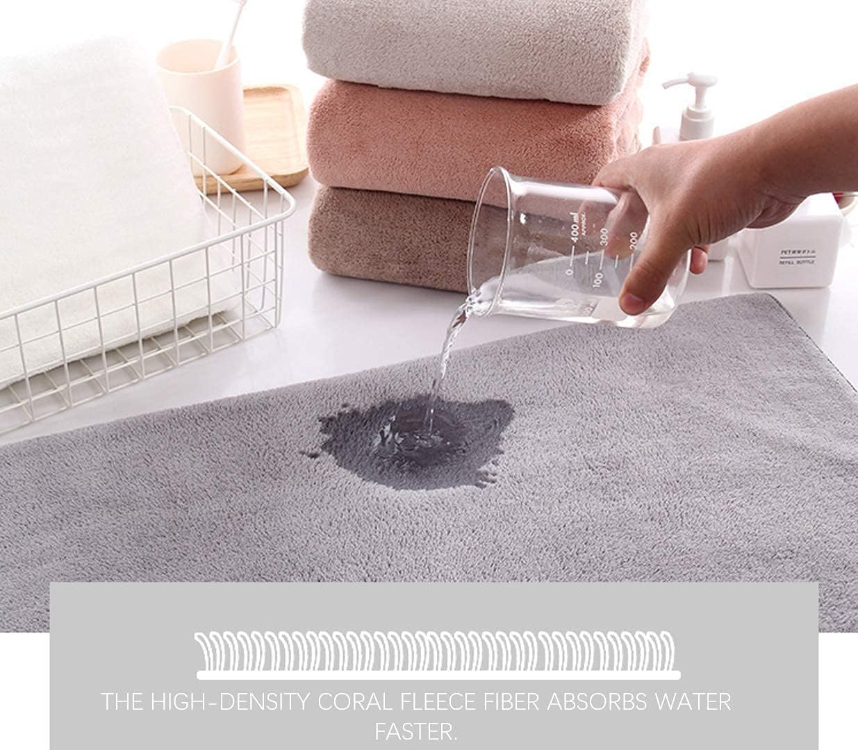 Juego de 12 paños de alta calidad, secado rápido, terciopelo coral de microfibra suave altamente absorbente, ropa de lavado multiusos como baño,