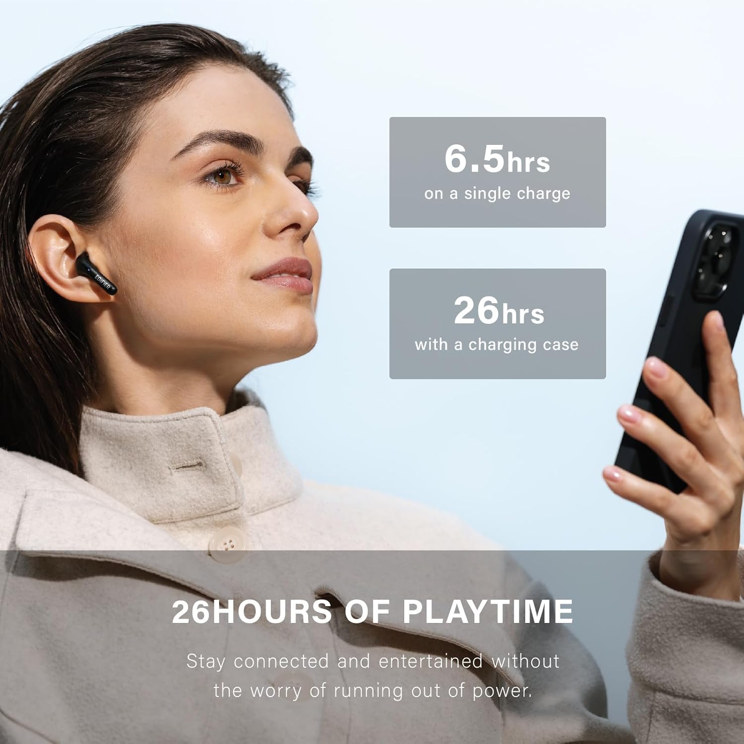 Edifier X2s – Audífonos inalámbricos verdaderos, Bluetooth 5.3, controladores dinámicos de 0.512 in, graves profundos, ligeros, cancelación de ruido