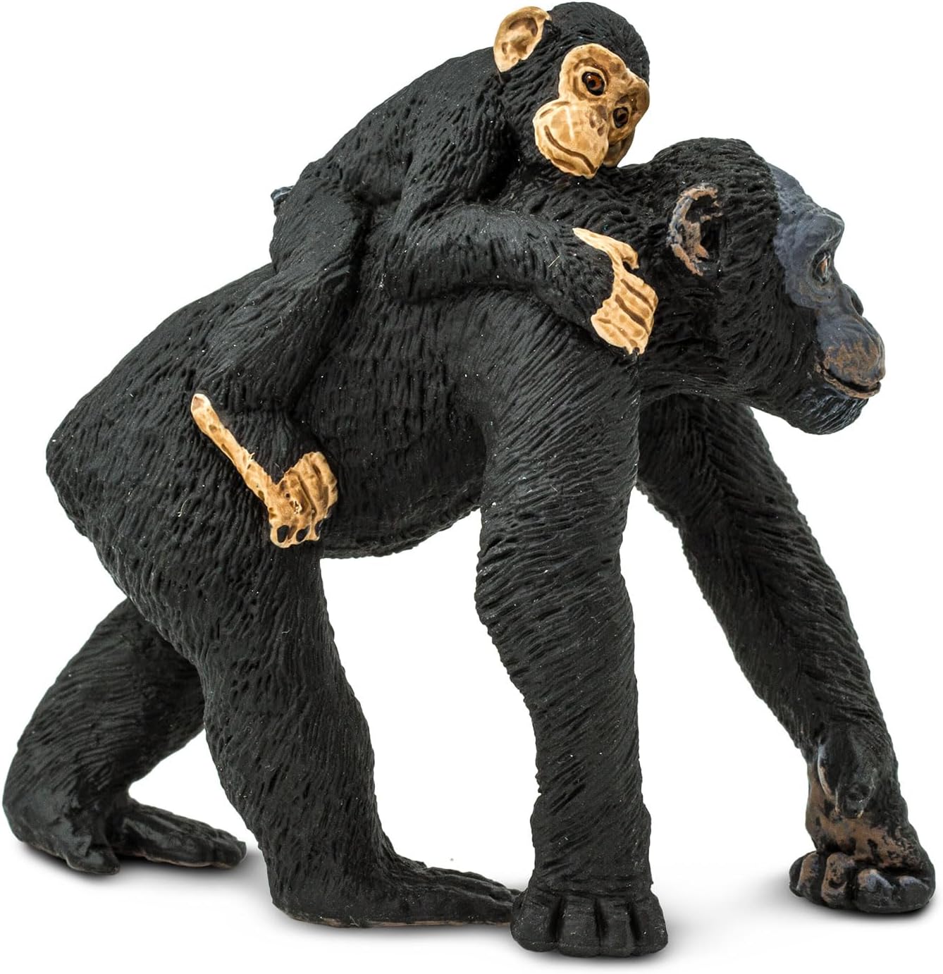 Safari Ltd. Figura de chimpancé con bebé, figura realista de vida silvestre de 3.2 pulgadas, juguete educativo para niños, niñas y niños a partir de