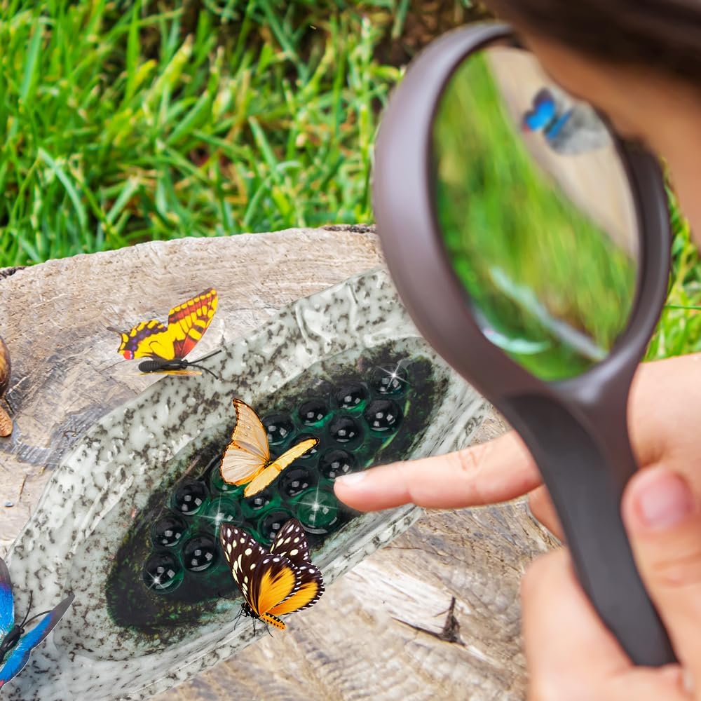 Estación de riego de mariposas al aire libre, comederos de abejas, charco de mariposas con 20 cuentas decorativas, cuenco de cerámica para insectos