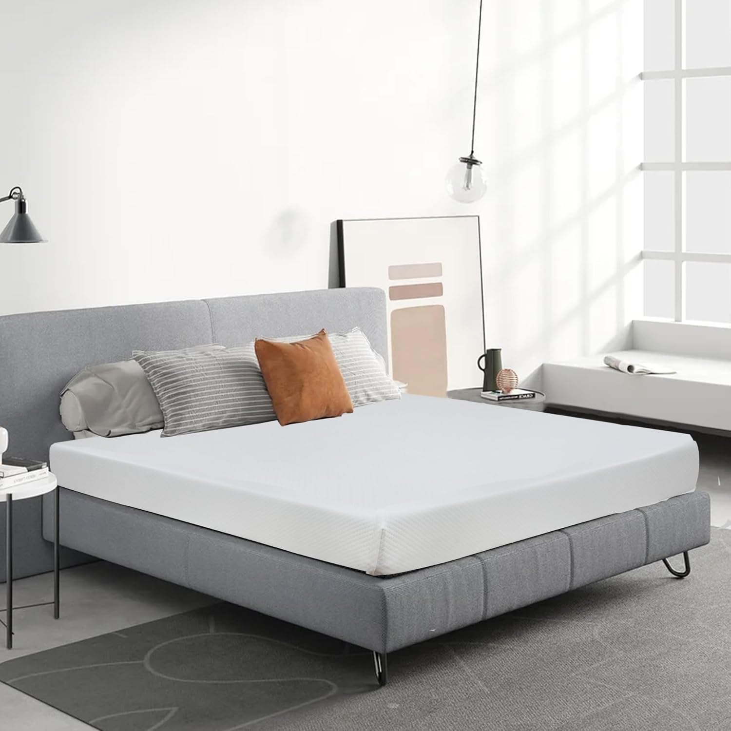 Colchón Queen, colchón de espuma de base de 5 pulgadas en una caja, colchón de cama doble, colchones de tamaño Queen sin fibra de vidrio con funda,