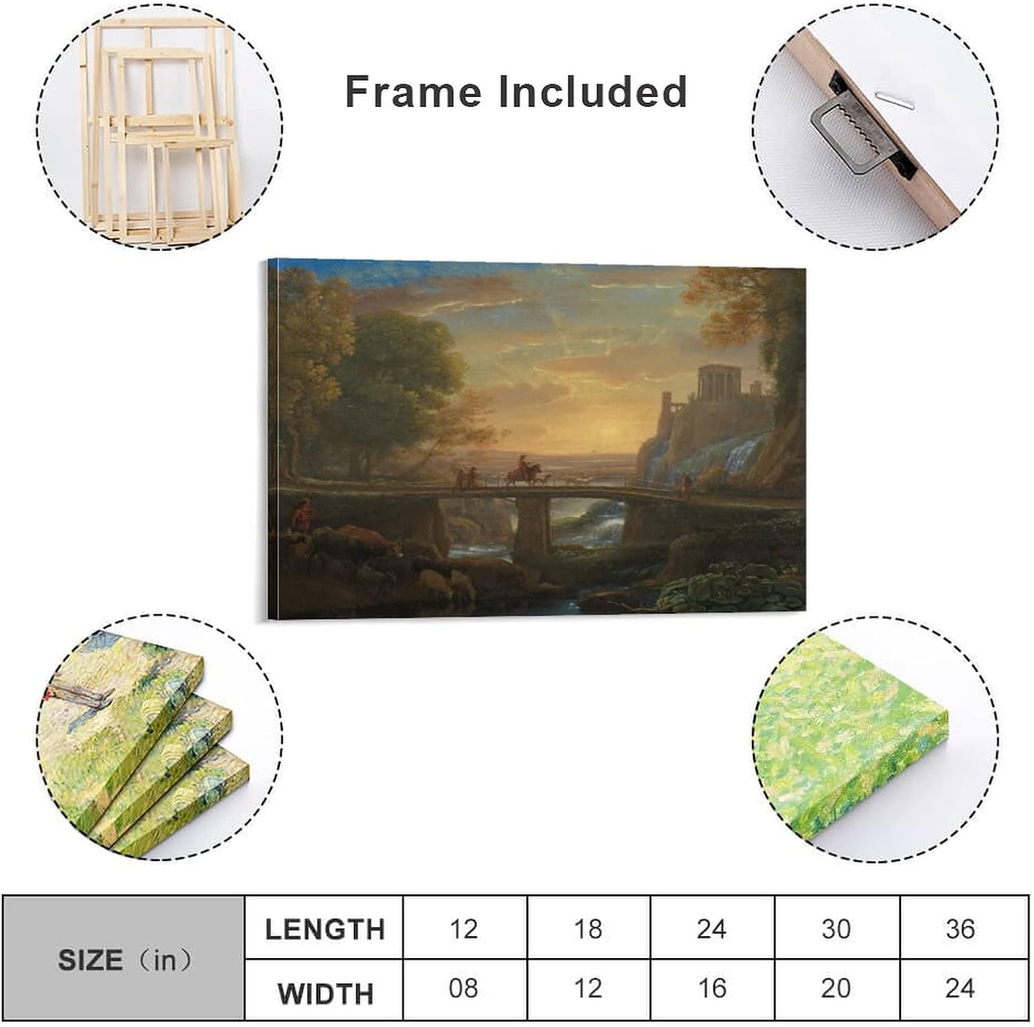 Claude Lorrain 1600 82 Claude Lorrain 16 – Landscape with an Imaginary View of Tivoli 1642 (Oil on C Poster Decorative Painting Canvas Wall Art