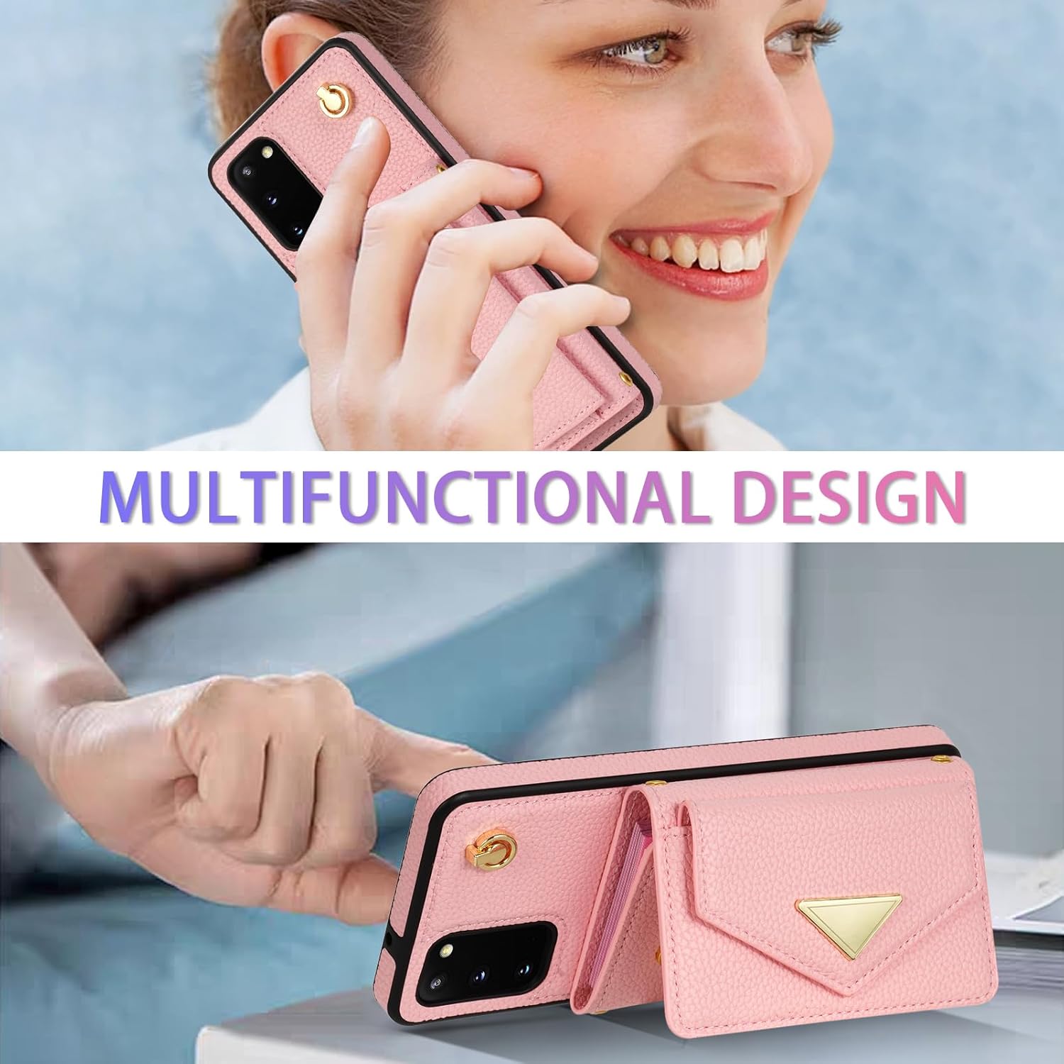 Asuwish Funda para teléfono Samsung Galaxy S20 5G de 6.2 pulgadas, funda tipo cartera con ranura para tarjeta de crédito, soporte para hombro,