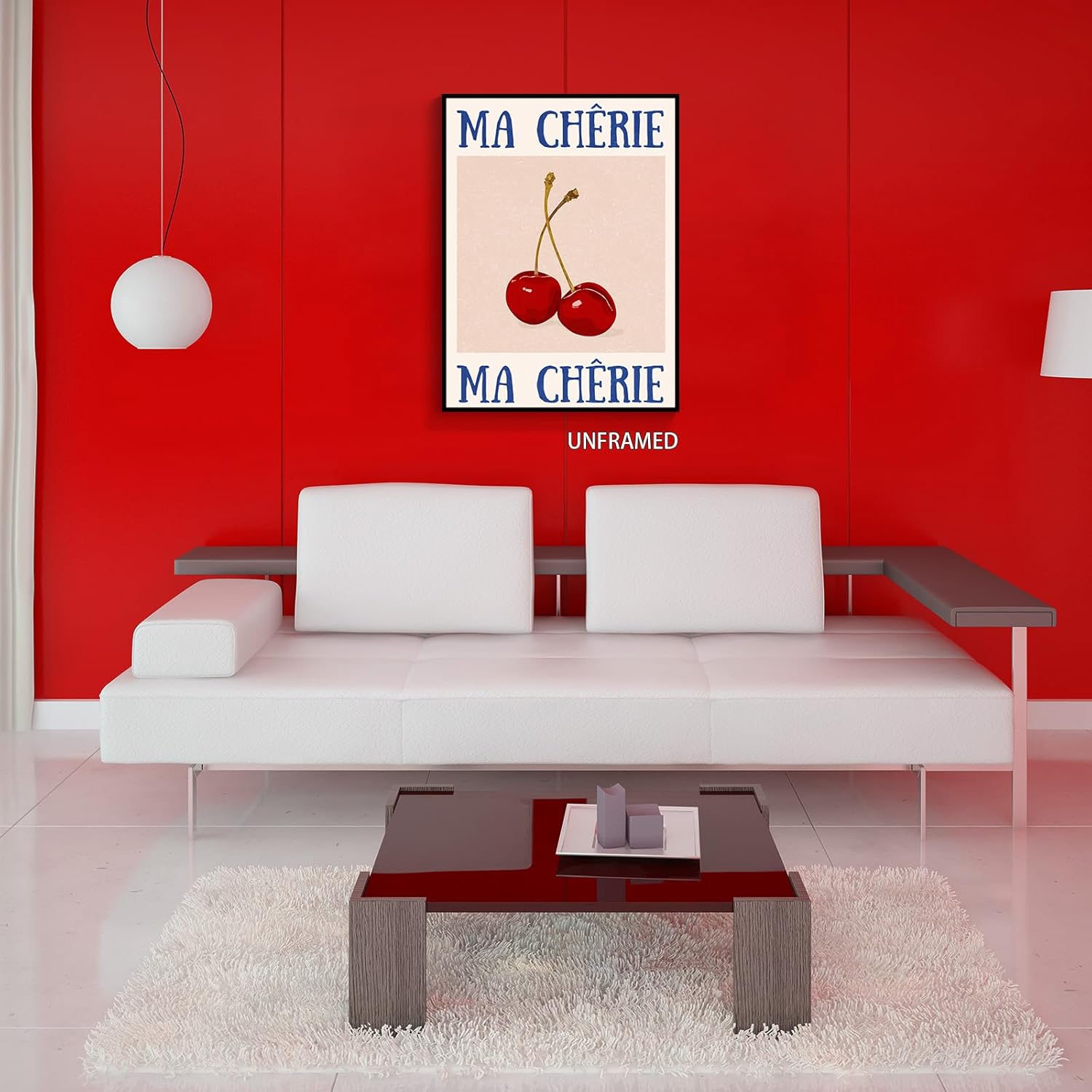 Yostyle Lienzo decorativo retro de cereza funk, pósteres vintage de los años 70 rojo y azul para estética de habitación, impresión de imagen de