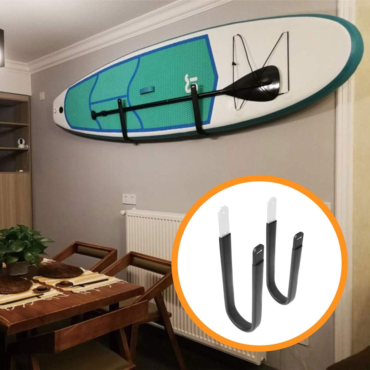 SUP Wall Rack Surfboard Wall Rack SUP Wall Mount – As a Display Background Wall at Home for Paddleboards Shortboards and Longboards (Suitable for