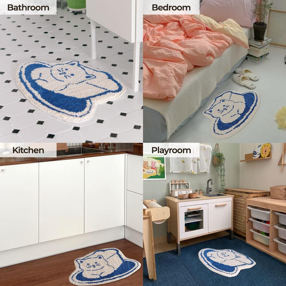 Dailylike – Alfombra de baño, 24 x 17 pulgadas de grosor, felpa extra suave, absorbente, parte trasera de goma duradera, antideslizante, lavable a