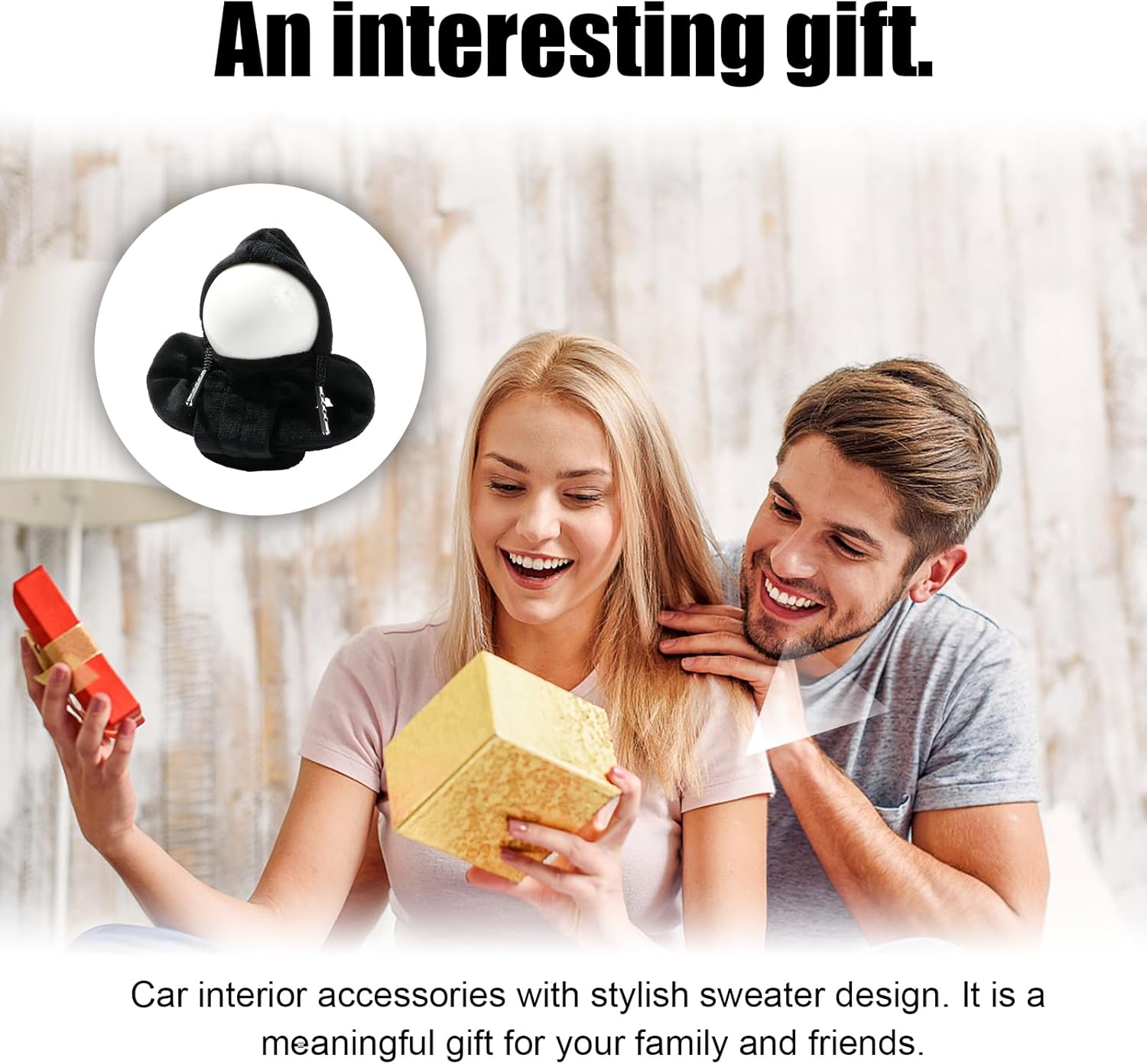 Funda para pomo de palanca de cambios de automóvil, diseño de suéter de moda, protector de palanca de cambios suave universal, accesorios de