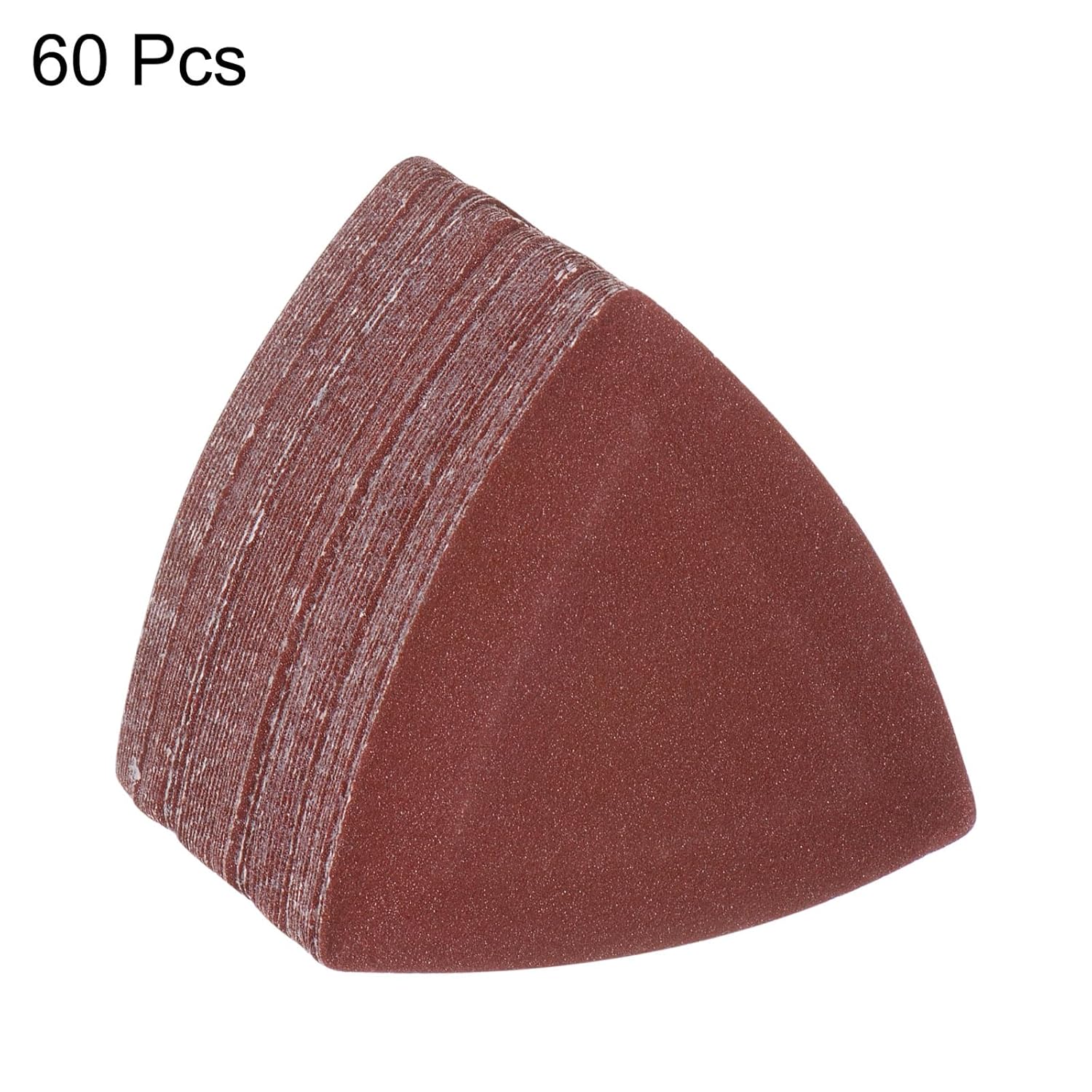 HARFINGTON 60 piezas de papel de lija triangular de gancho y bucle, 150 granos de 3-18 pulgadas, almohadillas de lijado de óxido de aluminio