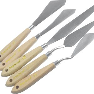 Cuchillo de paleta grande para pintura acrílica, juego de lienzo, espátula, pala, cuchillos de pintura con mango de madera, herramientas de pintura Cuchillo de paleta grande para pintura acrílica, juego de lienzo, espátula, pala, cuchillos de pintura con mango de madera, herramientas de pintura