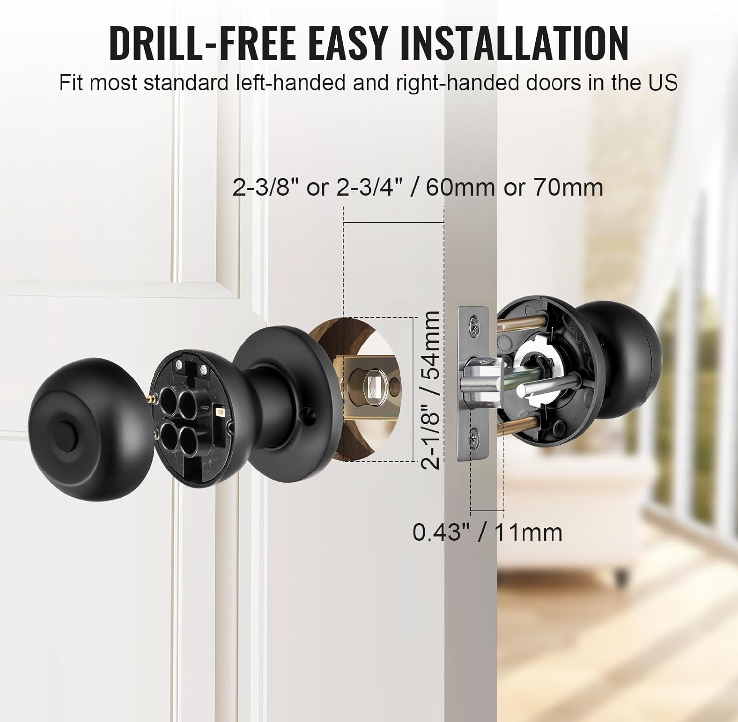 VEVOR Pomo de puerta inteligente, cerradura inteligente de huellas dactilares con control de aplicación, cerradura biométrica de puerta Bluetooth,