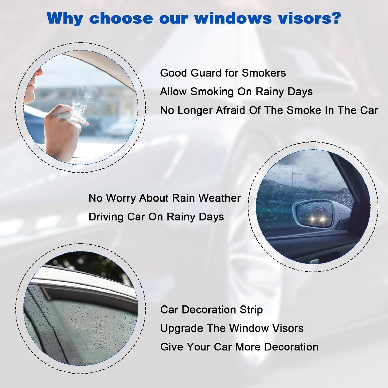 4 viseras de ventana, deflectores de ventilación, protección solar, viento, lluvia, se adapta a Mazda-CX-5 2017-2023 Viseras de ventana de automóvil
