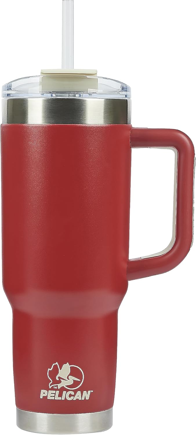 Pelican Hydration Pelican Porter – Vaso aislado al vacío de 40 onzas, acero inoxidable reciclado de doble pared de viaje con doble tapa, taza de