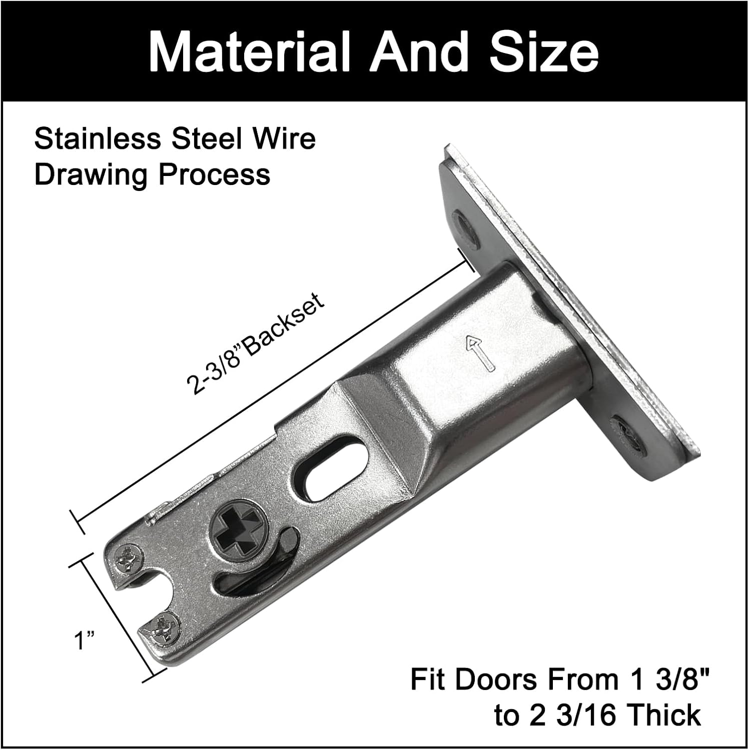 Cerradura de puerta de bolsillo con llave, accesorios de puerta de privacidad adecuados para baño, dormitorio, etc. Empotrada de 2 lados, fondo de 2